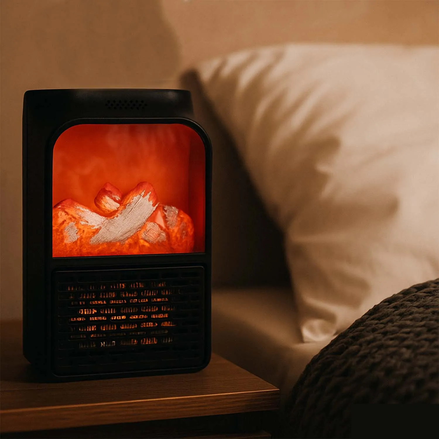 Electric Fireplace Heater – Realistic LED Flame | - Detailed Feature View 9