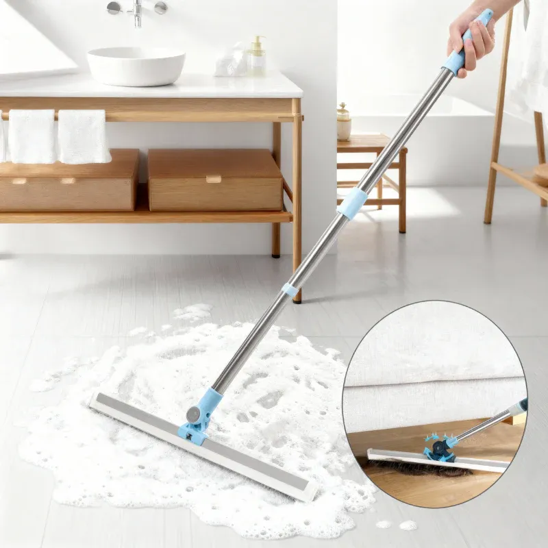Silicone Broom Bathroom Wiper - Flexible Floor & Wall Squeegee for Bathroom, Kitchen & Home (Random color-Pack of 1) - Detailed Feature View 2