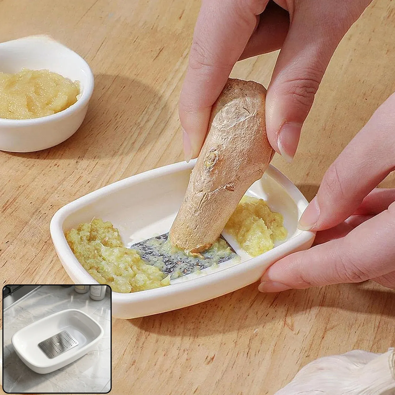 Premium Garlic Ginger Grater Plate – Quick, mess-free food prep tool - Buy Online at Alikart