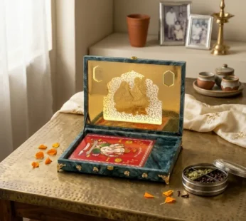 Velvet Wedding Invitation Box – Music & Light for Haldi & Shaadi