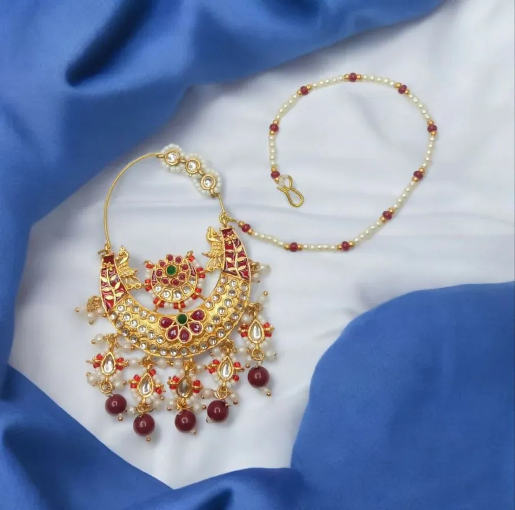 Rajputi Nath – Elegant Gold-Plated Jewellery for Women & Girls - Detailed Feature View 1