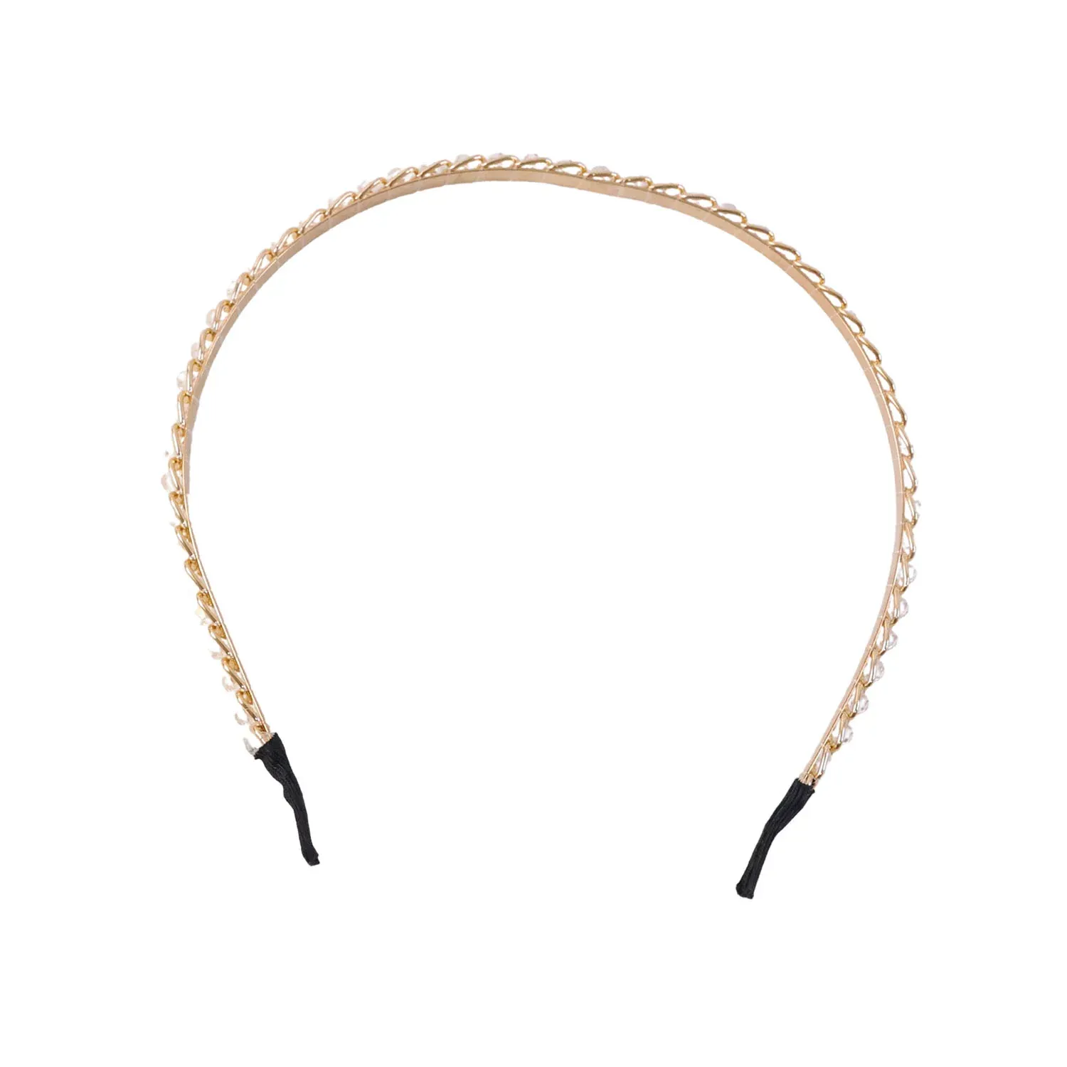 Crystal Studded Metal Hair Band – Elegant Party Accessory - Detailed Feature View 3