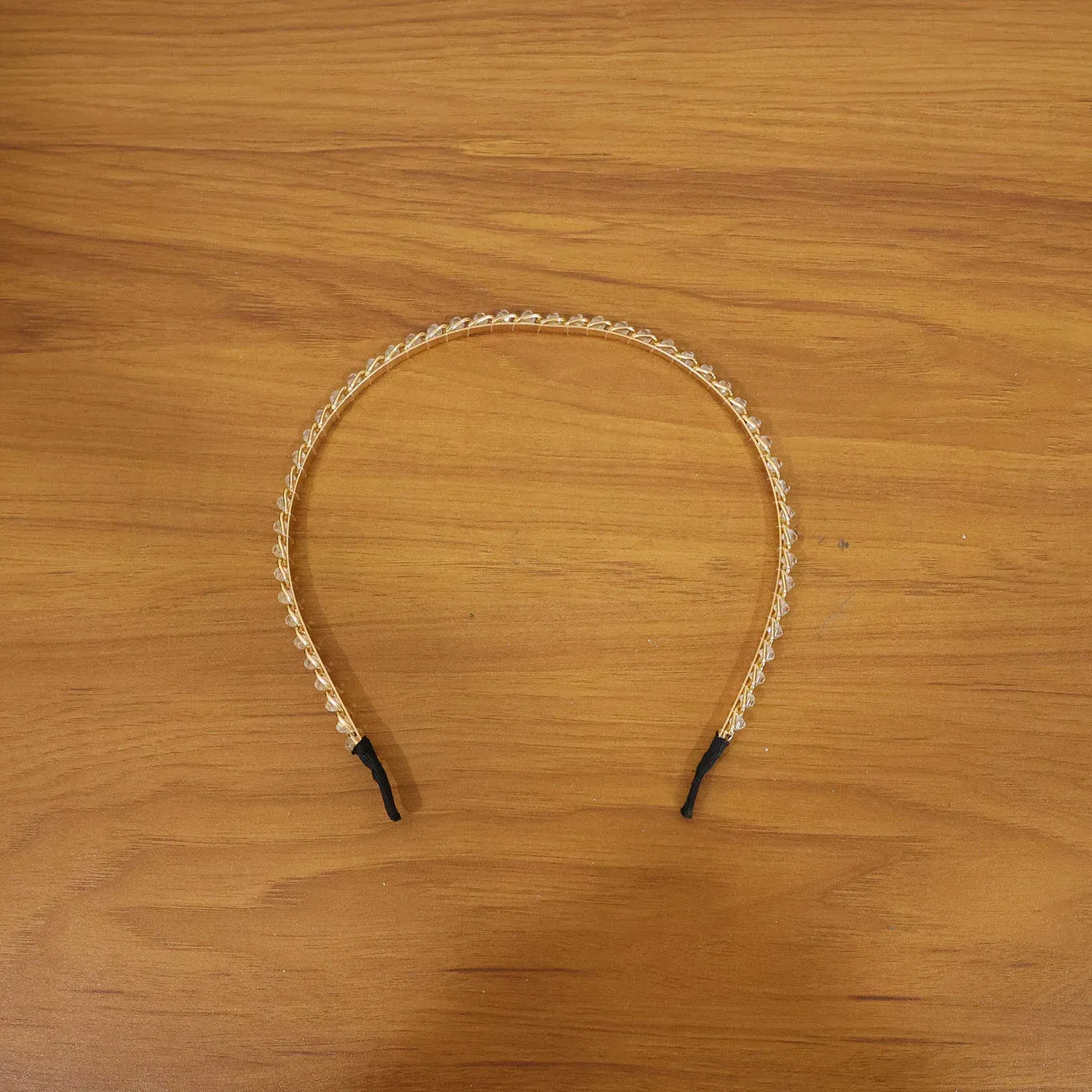 Crystal Studded Metal Hair Band – Elegant Party Accessory - Detailed Feature View 7