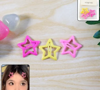 Star-Shaped Hair Clips – Pack of 3 Trendy Barrettes for Girls