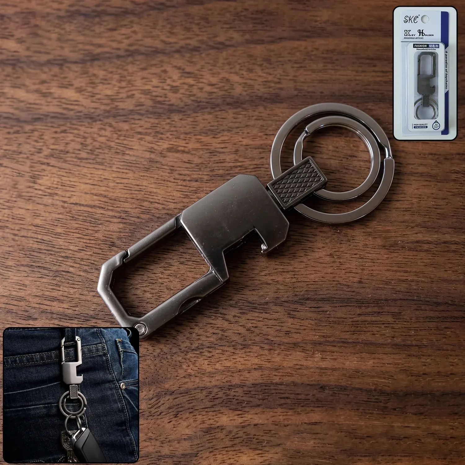 Premium Heavy Duty Metal Key Holder – Durable Swivel Carabiner Clip - Buy Online at Alikart