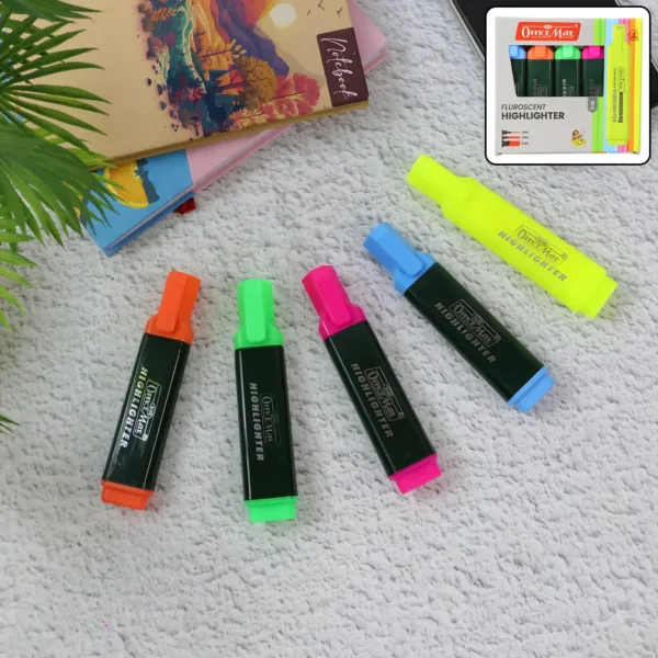 Fluorescent Highlighter Set of 5 – Vibrant Smooth Ink