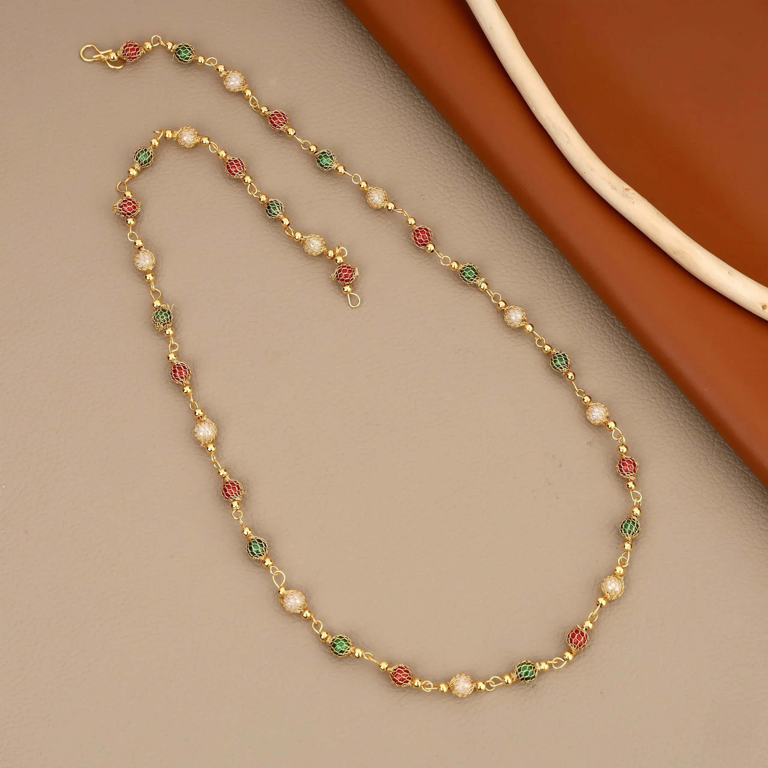 Premium Gold-Toned Pave AD Tassel Mala – Elegant Choker Necklace - Buy Online at Alikart