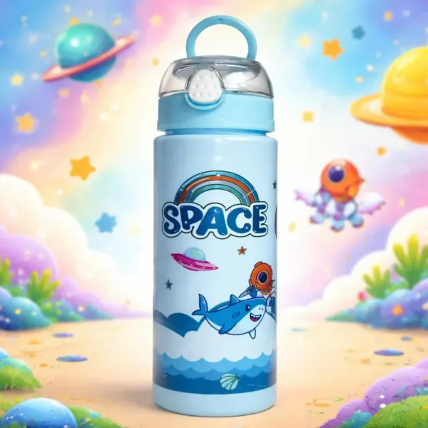 Kids Cartoon Water Bottle – Leak-Proof Straw & 900ml Capacity