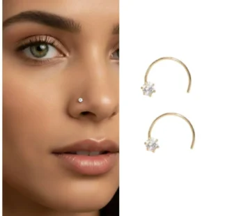 Diamond Nose Screw Pin – Elegant Gold-Toned Sparkle Combo Pack