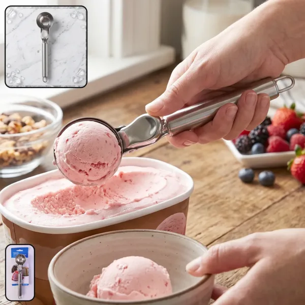 Stainless Steel Trigger Release Ice Cream Scoop Cookie Dough Scoope…