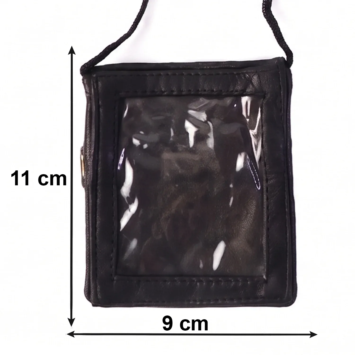 Leather Neck Wallet – Convenient ID & Card Holder with Lanyard - Detailed Feature View 5