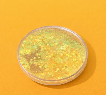 Yellow Glitter Resin Tea Coaster – Heat Resistant & Elegant