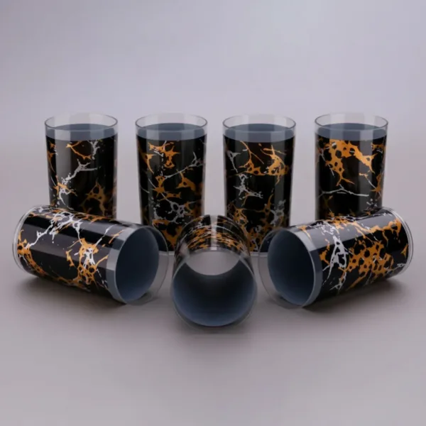 Unbreakable Plastic Tumblers – Durable Set of 6 with Black Print