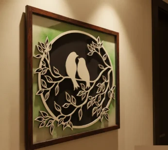 Wooden Sparrow Wall Art – Handcrafted Minimal Bird Decor