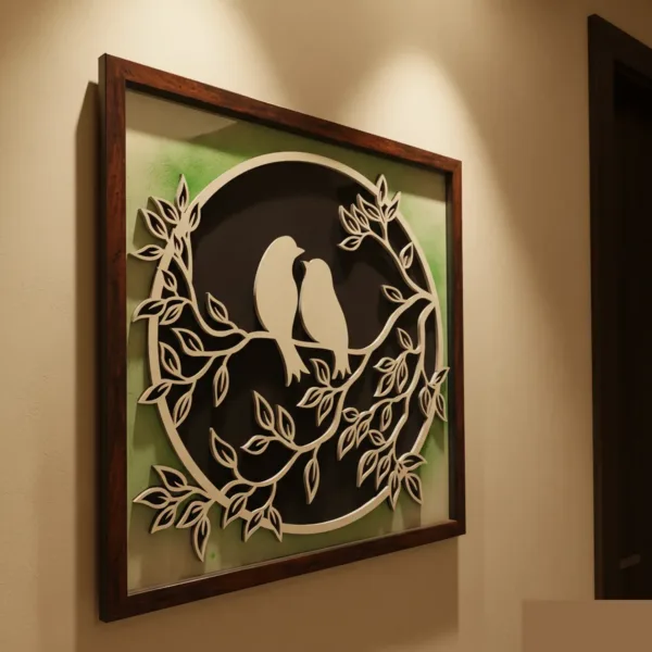 Wooden Sparrow Wall Art – Handcrafted Minimal Bird Decor