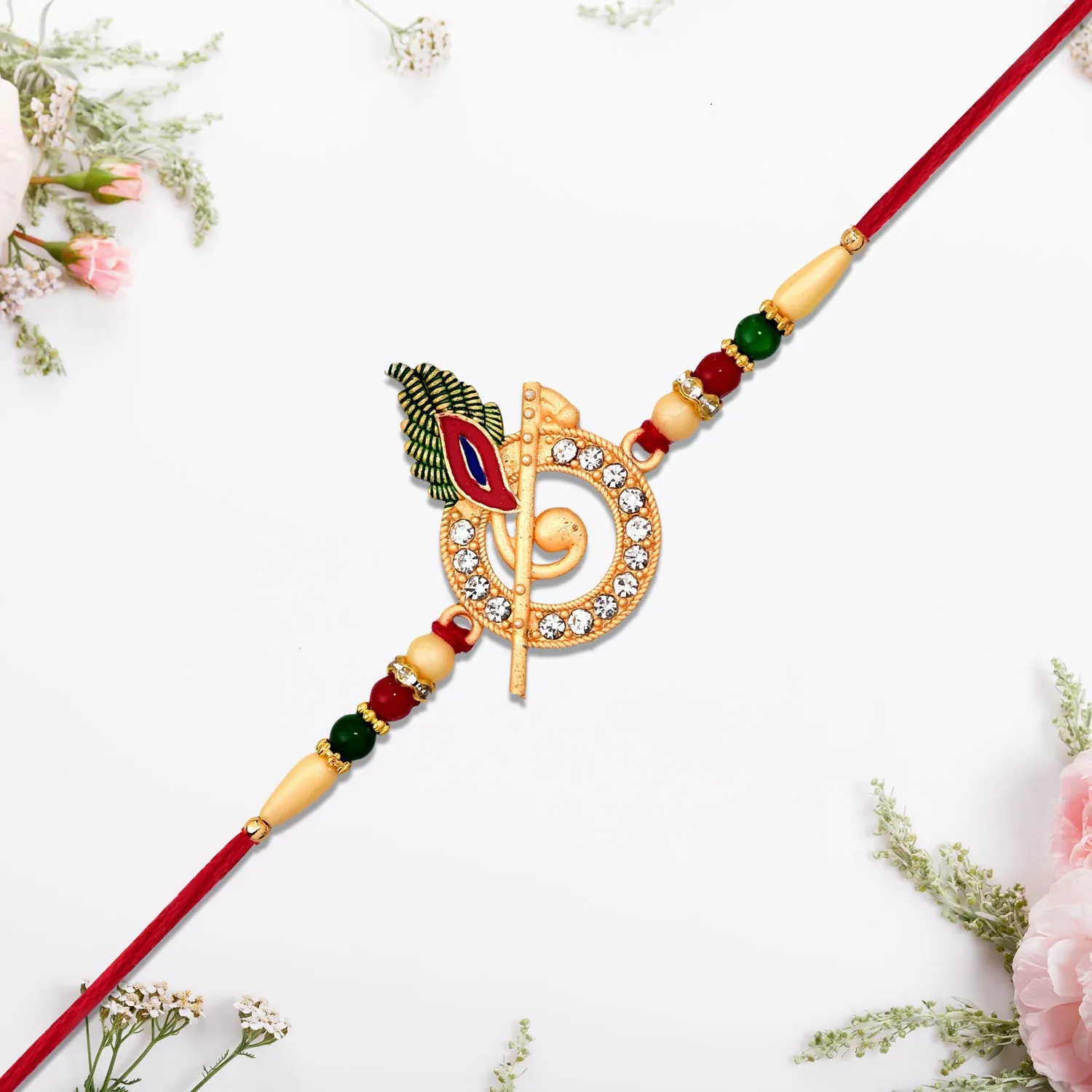 Lord Krishna Motif Rakhi – Divine Blessings for Rakshabandhan - Detailed Feature View 3