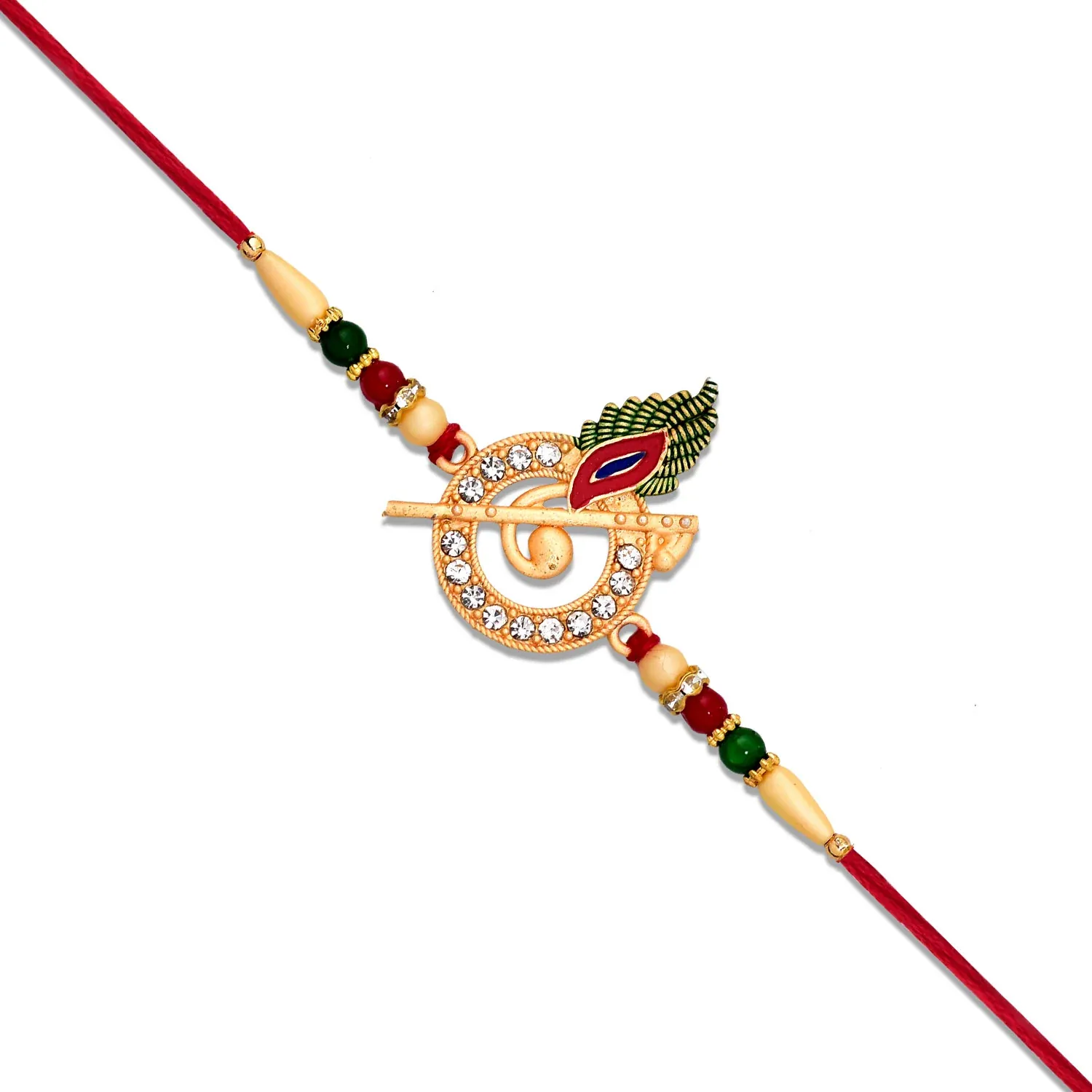 Lord Krishna Motif Rakhi – Divine Blessings for Rakshabandhan - Detailed Feature View 4