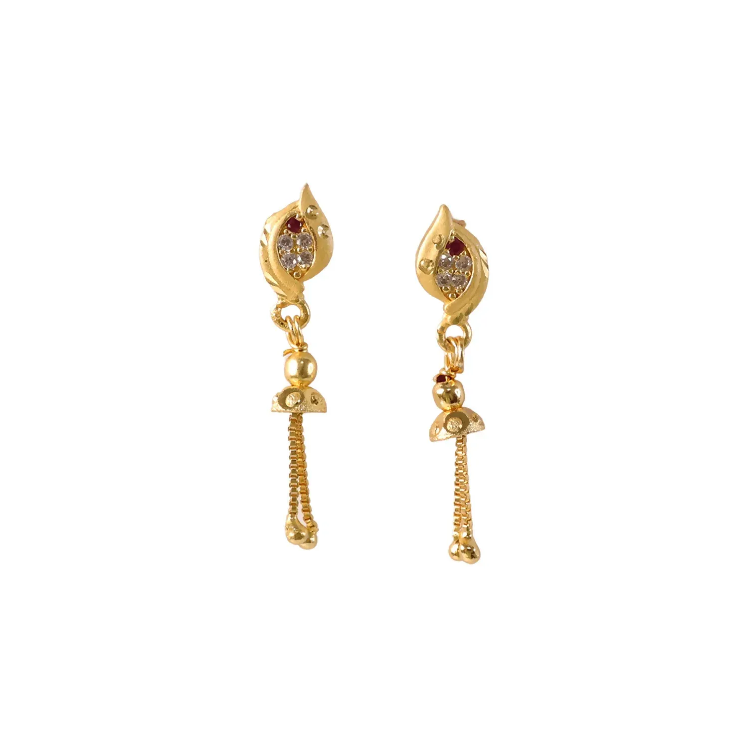 Traditional Gold Plated Earrings – Ethnic Jewelry with Elegant Design - Detailed Feature View 4
