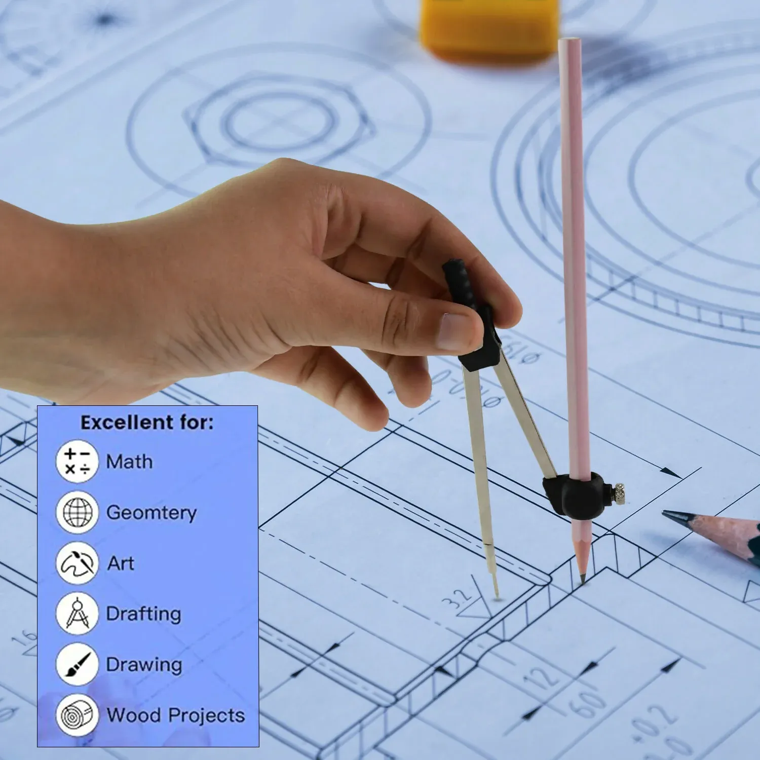 Camlin Compass – Precision Drawing Tool for Perfect Circles - Detailed Feature View 5