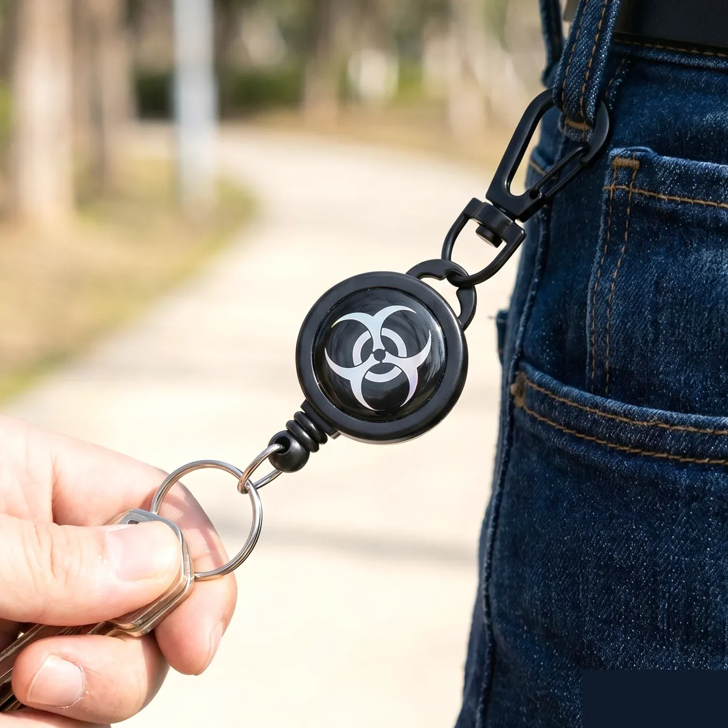 Retractable Keychain – Durable Anti-Lost with Clip | Velvet Wheels - Detailed Feature View 6