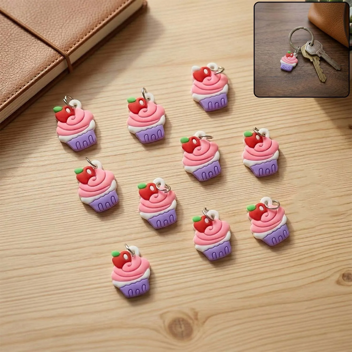 Premium Cute Cupcake Keychain – Fun & Charming Bag Ornament - Buy Online at Alikart