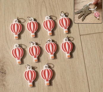 Hot Air Balloon Bag Charm Keychain Set – Trendy Travel Accessory
