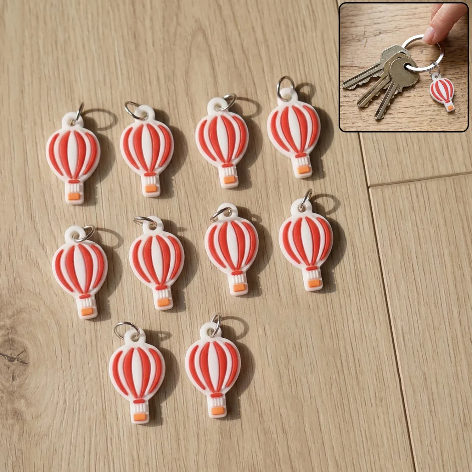 Premium Hot Air Balloon Bag Charm Keychain Set – Trendy Travel Accessory - Buy Online at Alikart