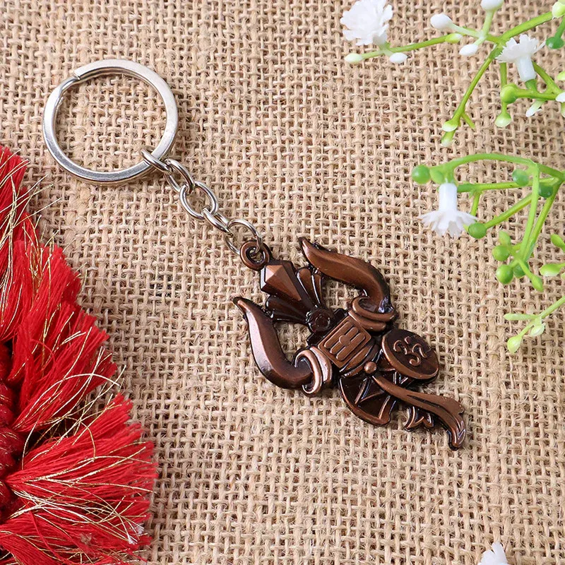 Premium Trishul Damru Om Keychain – Spiritual Antique Finish for Daily Use - Buy Online at Alikart