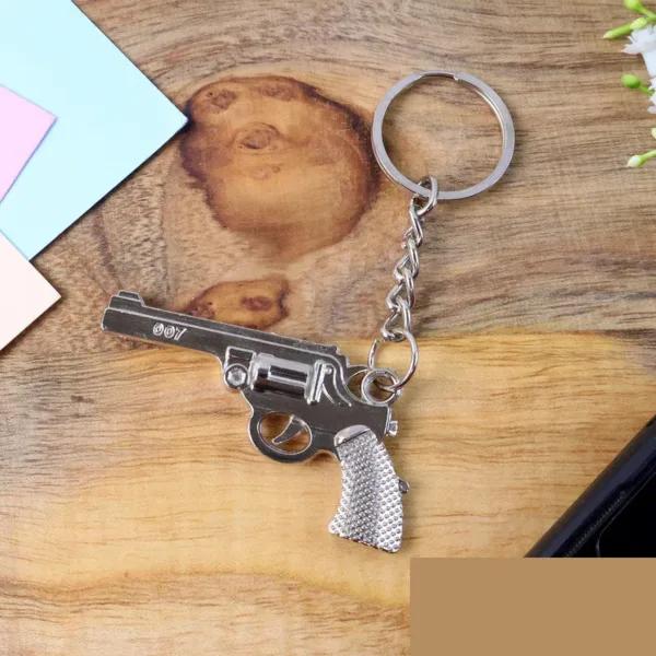 Gun Shape Keychain – Durable Metal Accessory for Stylish Key Organisation