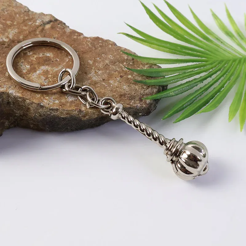 Gada Keychain – Stylish Metallic Symbolic Accessory - Detailed Feature View 2