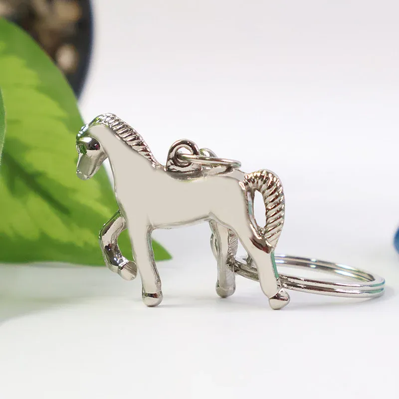 Horse Shape Keychain – Elegant Metallic Shine Accessory - Detailed Feature View 2