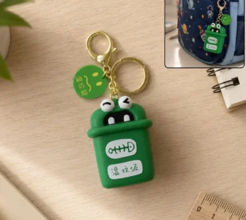 Trash Can Keychain – Durable Plastic Mini Recycle Bin Charm