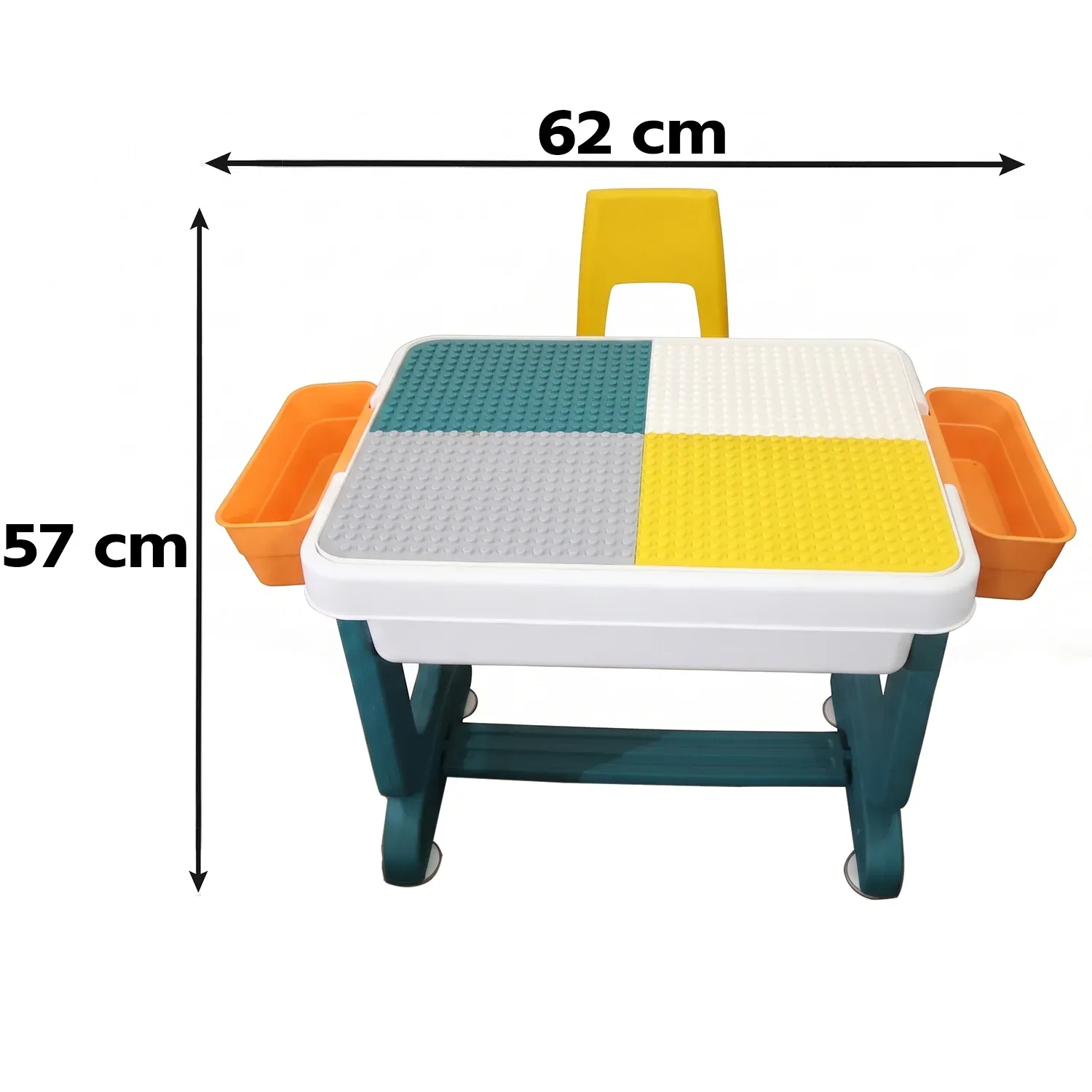 Kids Building Block Activity Table and Chair Set with Storage Bins (2 Pc Set) - Detailed Feature View 5