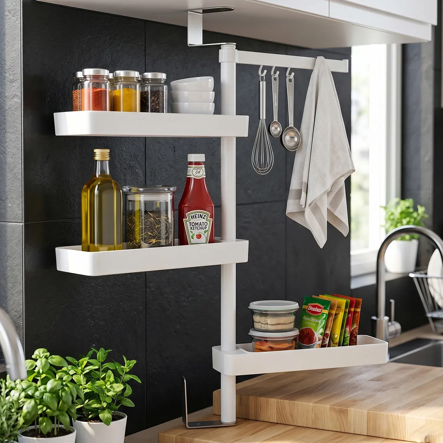 Rotating Storage Rack – 4-Tier Multipurpose Organizer - Detailed Feature View 4