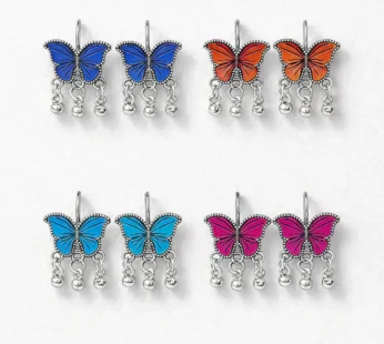 Butterfly Earrings – Colourful Enamel Dangles for Women