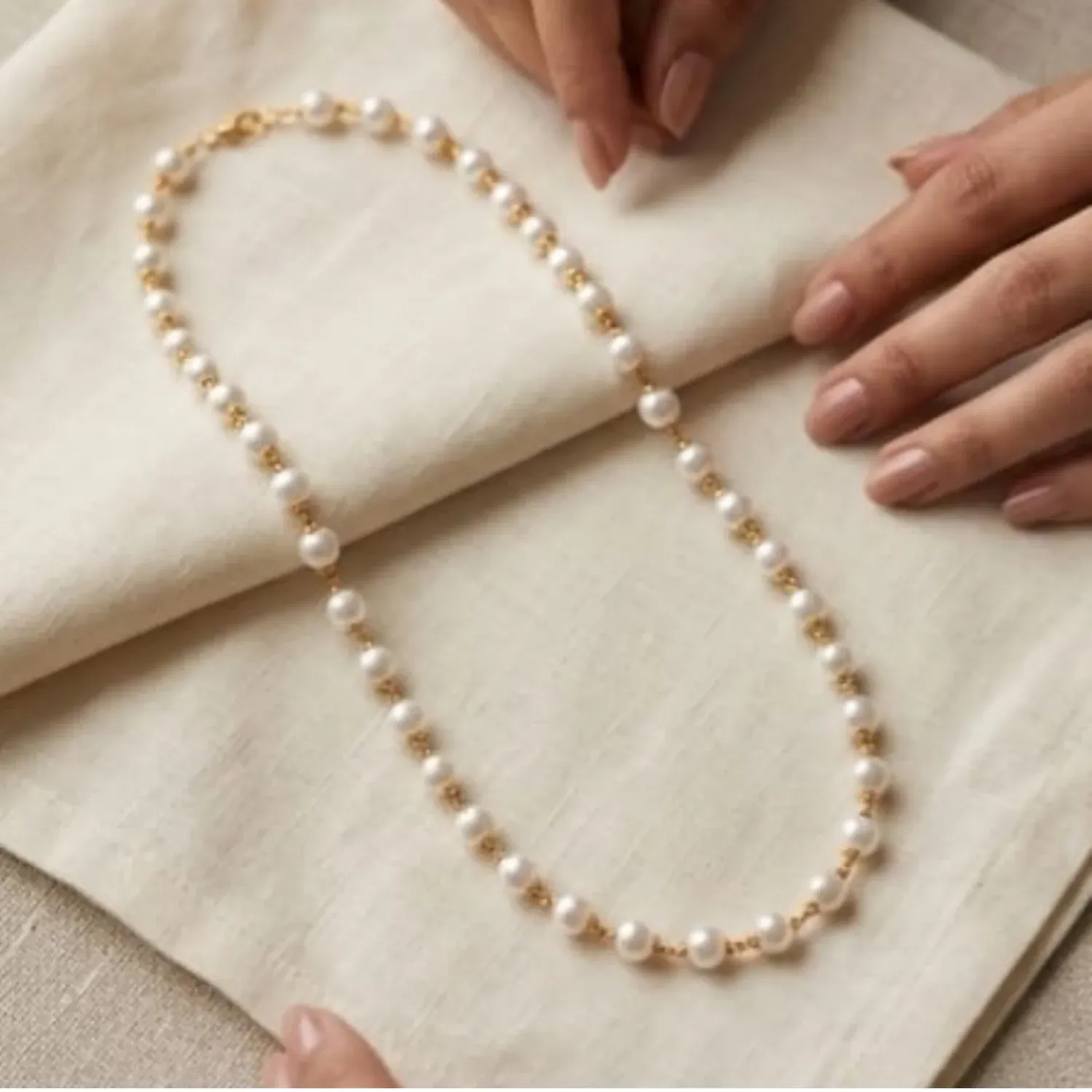 Premium Traditional White Pearl Mala for Women Gold Tone Beaded Ethnic Jewe... - Buy Online at Alikart