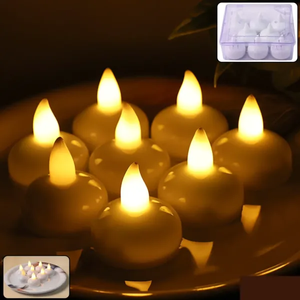 Round LED Flameless Tealight Candles – Safe Warm Glow Set of 8