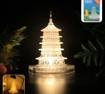 LED Crystal Pagoda Light – Elegant Battery Operated Decor