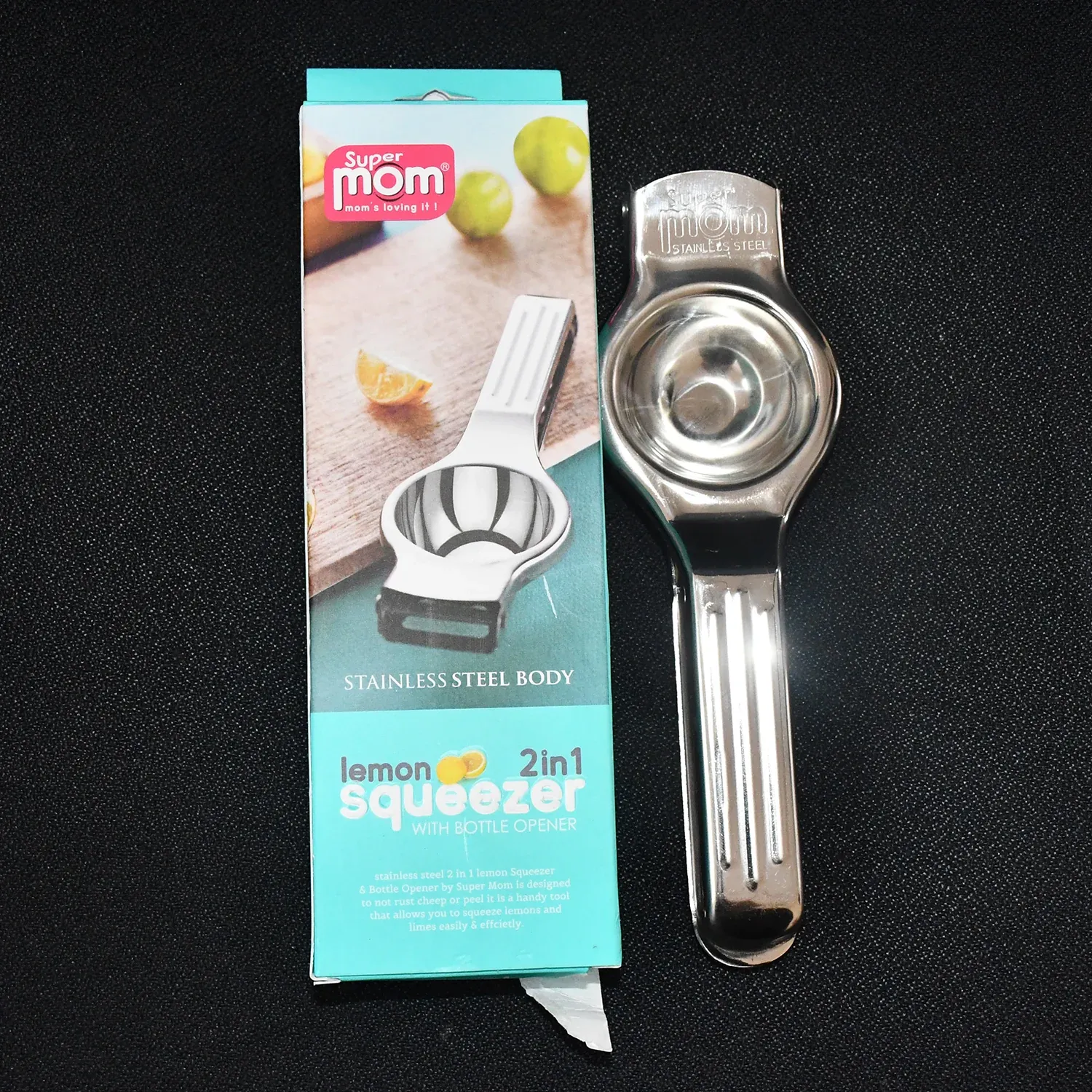 Stainless Steel Lemon Squeezer – 2-in-1 Juicer with Bottle Opener - Detailed Feature View 7