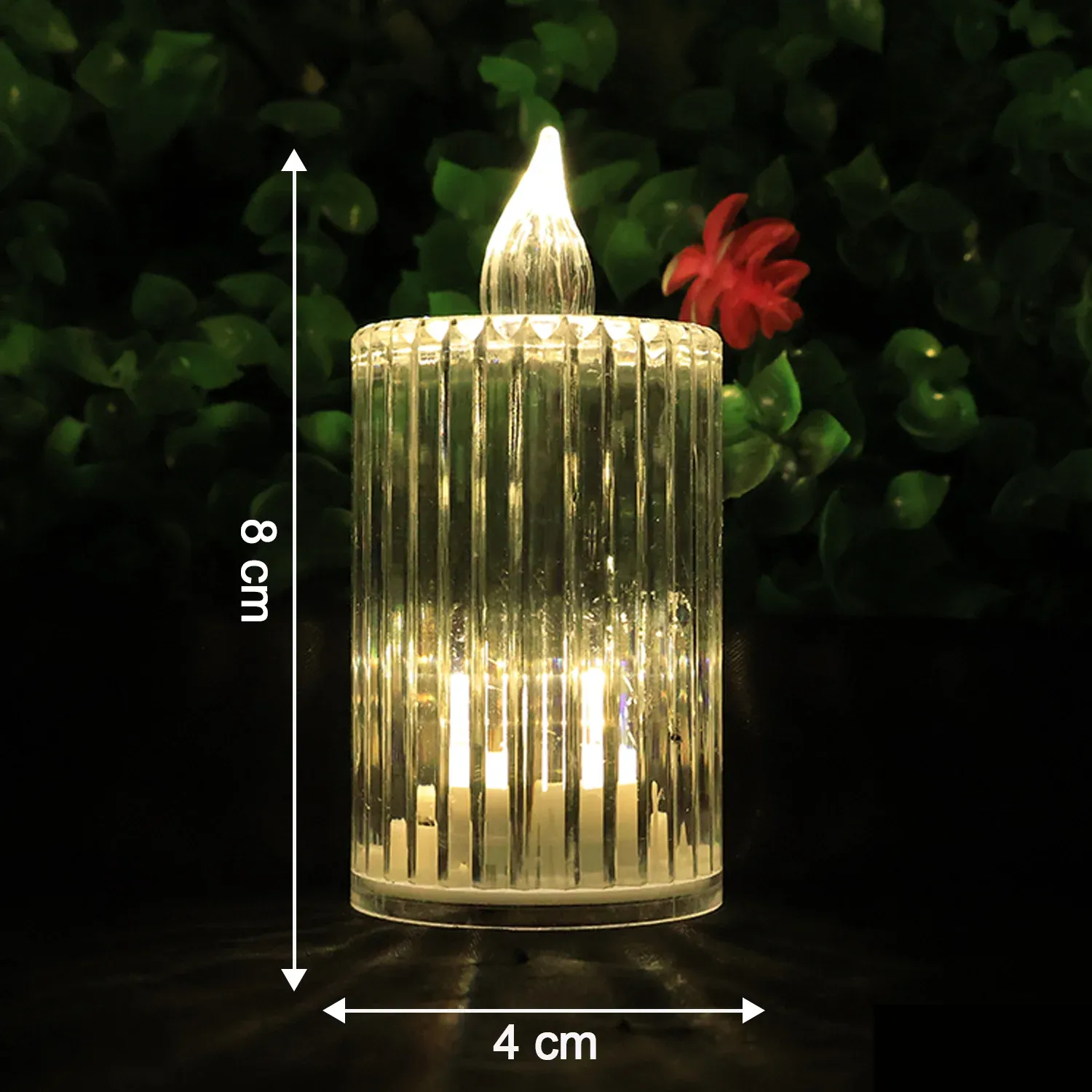 LED Flameless Candle Lights – Premium Crystal Effect, Set of 8 - Detailed Feature View 2