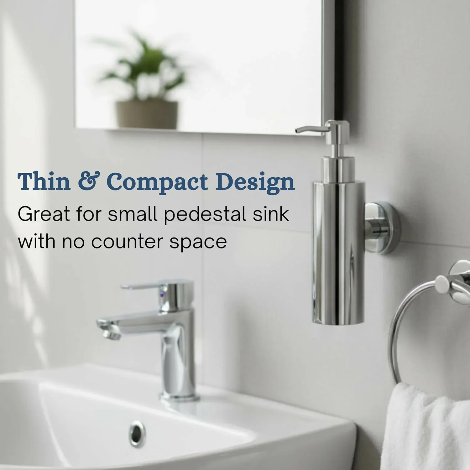 Stainless Steel Wall-Mounted Liquid Soap Dispenser – Modern & Durable - Detailed Feature View 3