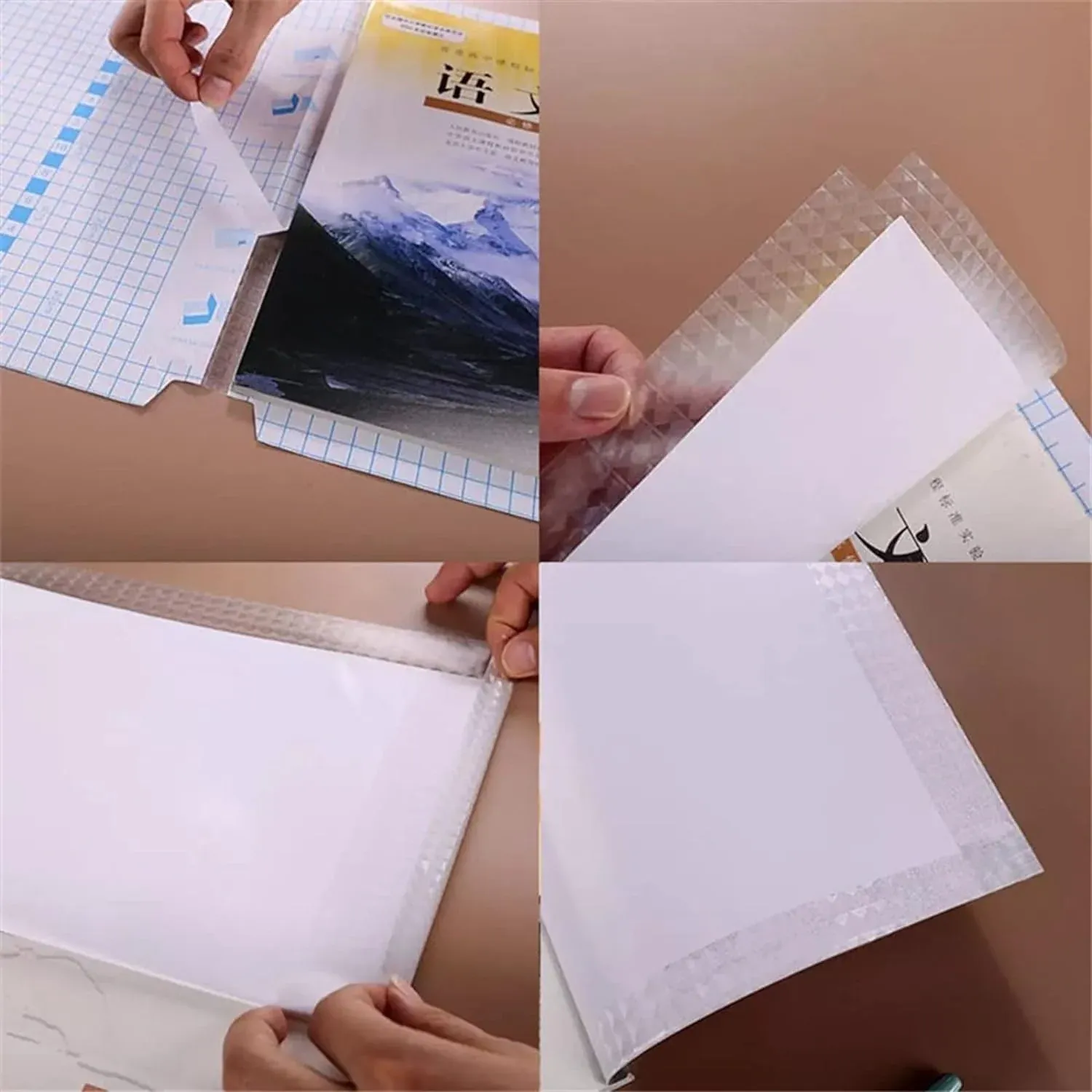 Transparent Adhesive Book Covers – 30 Pc Mix Size Set - Detailed Feature View 6
