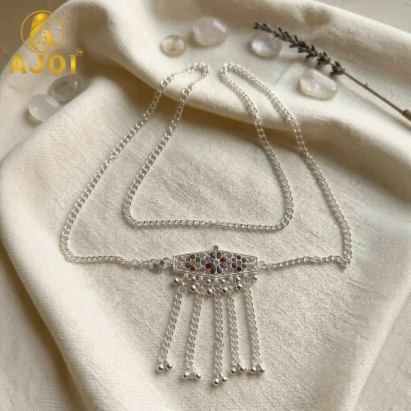 Silver-Toned Oxidised Kamarband Ethnic Belly Chain