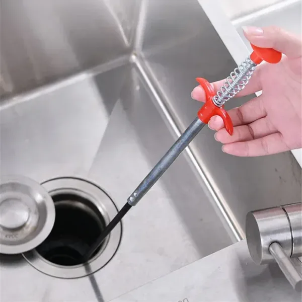 Drain Clog Remover 160 cm – Steel Hair Catching Drain Cleaning Wire for Sink, Bathroom, Kitchen & Sewer Pipes (Pack of 1)