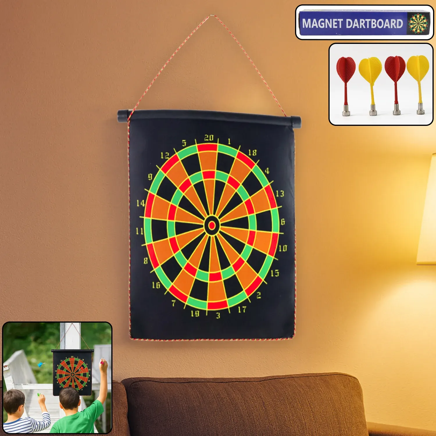 Premium Magnetic Roll-Up Dartboard – Safe, Portable 12-Inch Set - Buy Online at Alikart