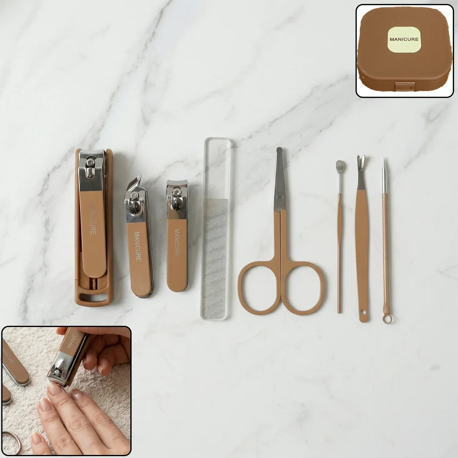 Manicure Pedicure Kit – Complete Nail Care Tools Set for Home & Travel - Detailed Feature View 1