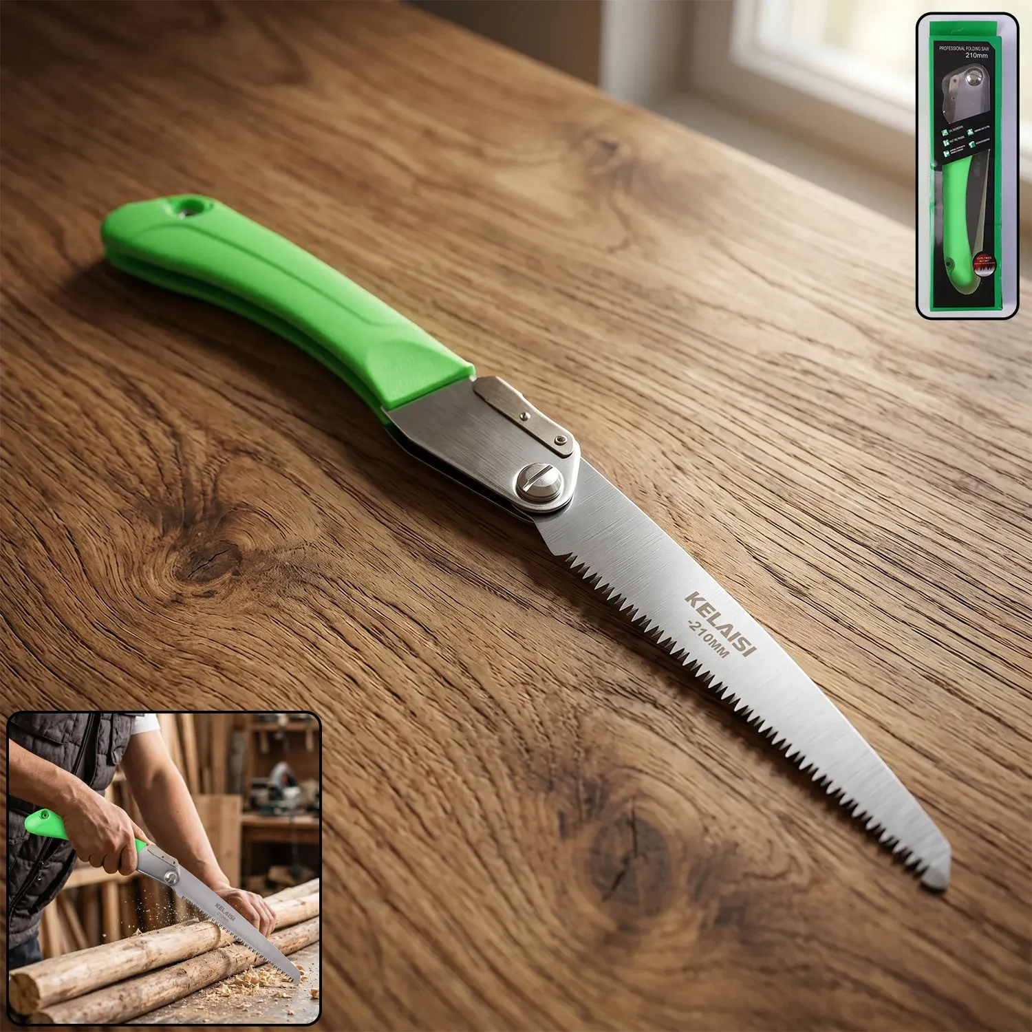 Premium Folding Saw – Sharp 210mm Stainless Steel Blade for Pruning & Outdoor Use - Buy Online at Alikart