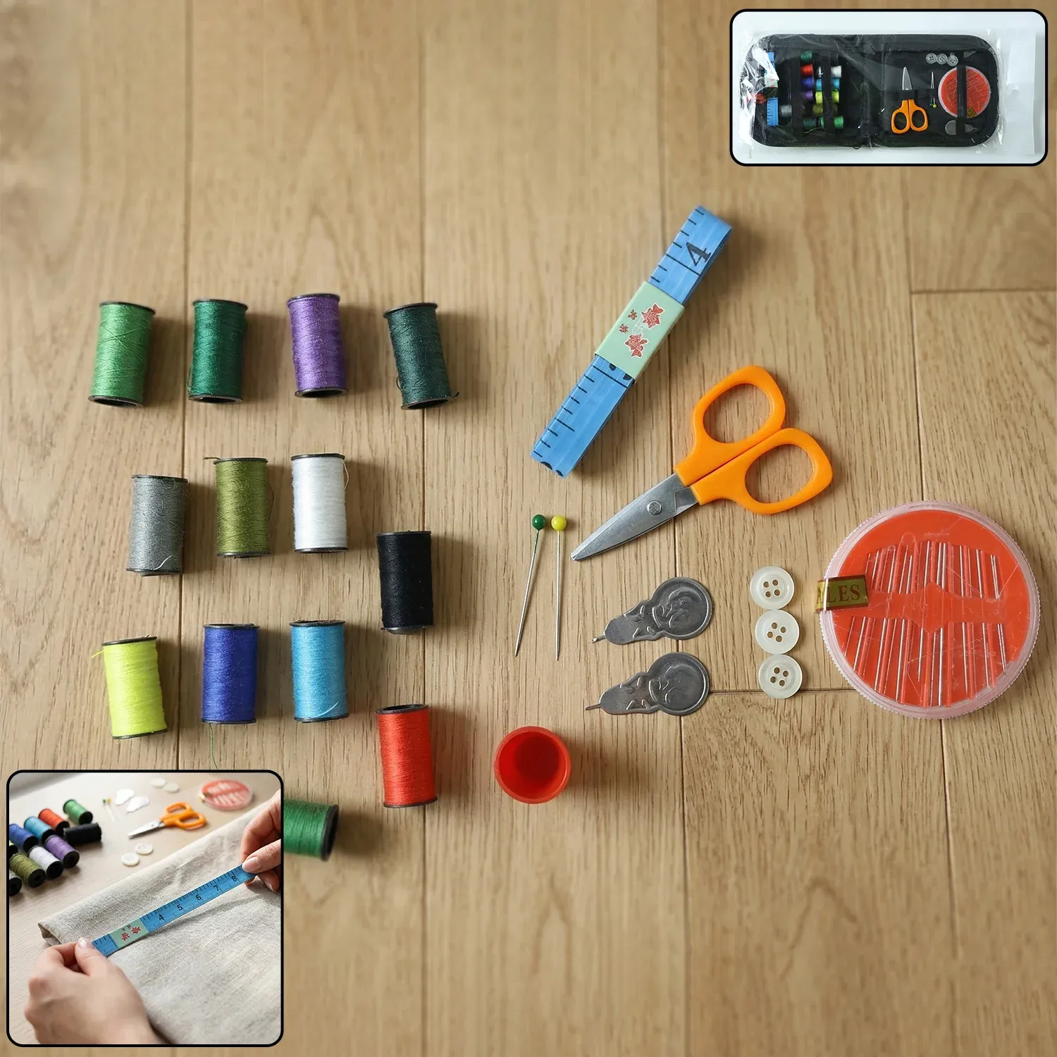 Premium Mini Sewing Kit – 33 Pc Portable Stitching Set | FreshAura Homeware - Buy Online at Alikart