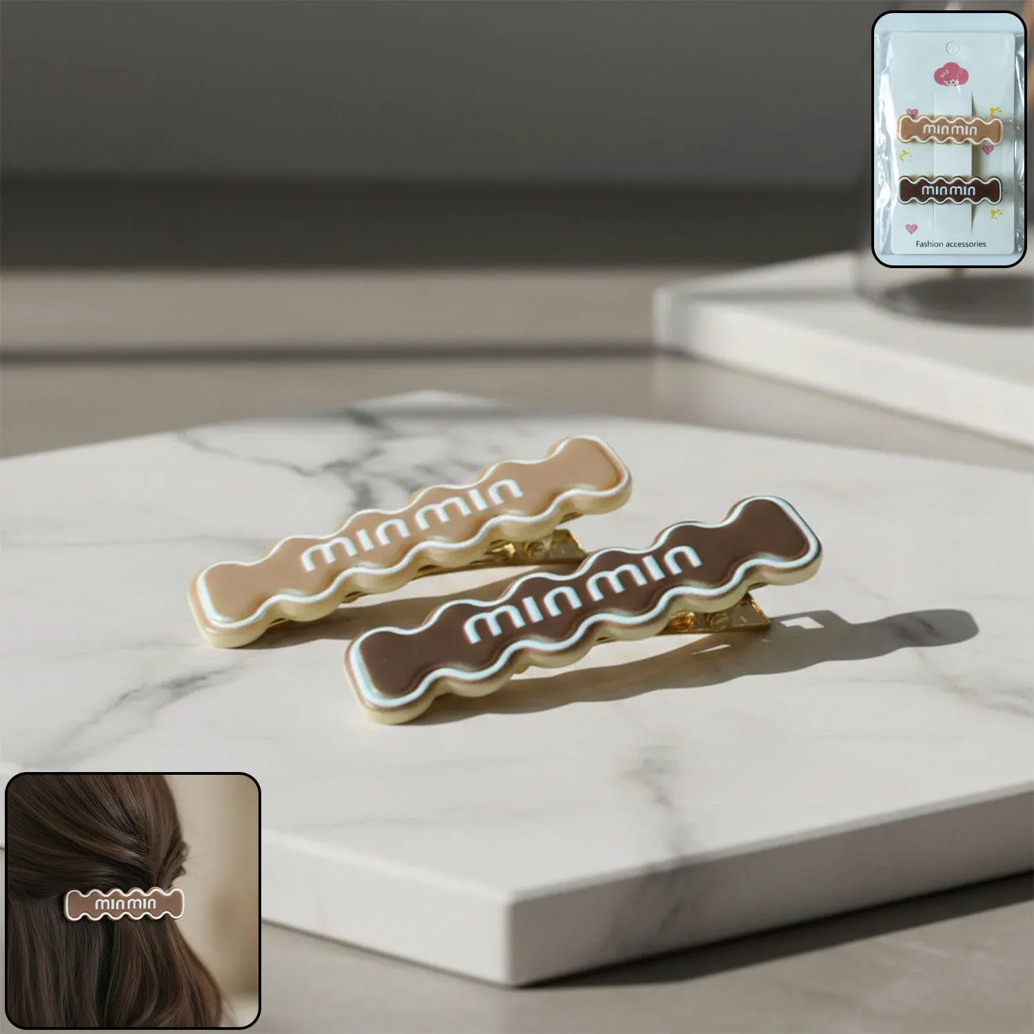 Wavy Hair Clips – Secure & Stylish 2 Pc Set - Detailed Feature View 1