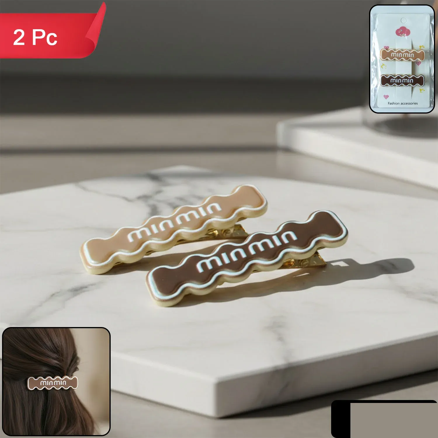 Premium Wavy Hair Clips – Secure & Stylish 2 Pc Set - Buy Online at Alikart